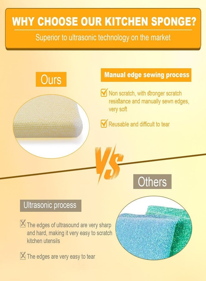 Cooptop 8 Pack Large Multi-Purpose Dish Sponges, Reusable Non-Scratch Dish Sponge for Washing Dishes Cleaning Kitchen, Ideal Scrub and Scrubbers for Kitchen, Bathroom & More - Image 4